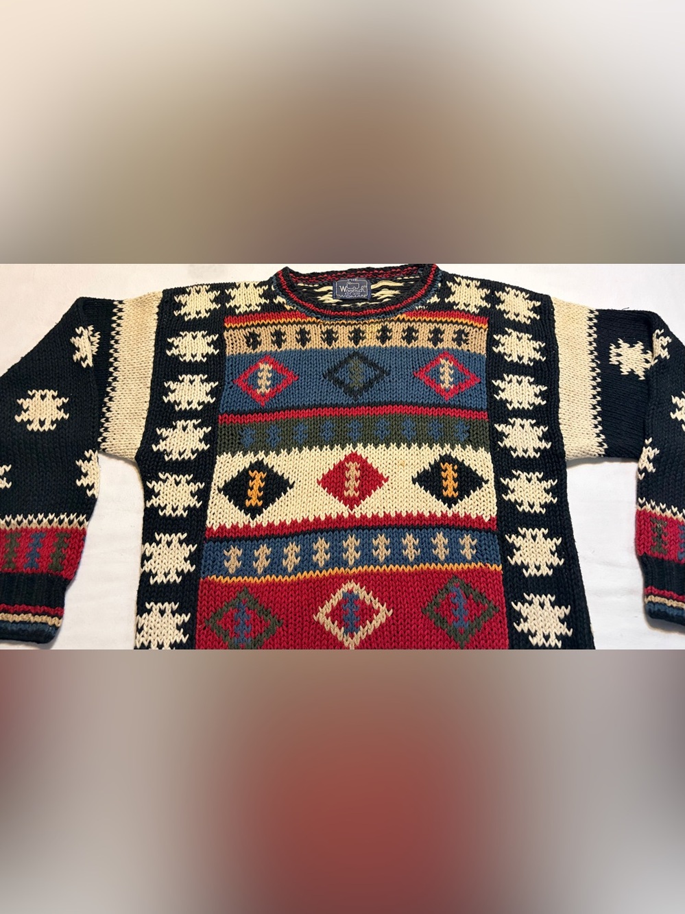 Geometric Knit Sweater vintage  80s/90s lightweight